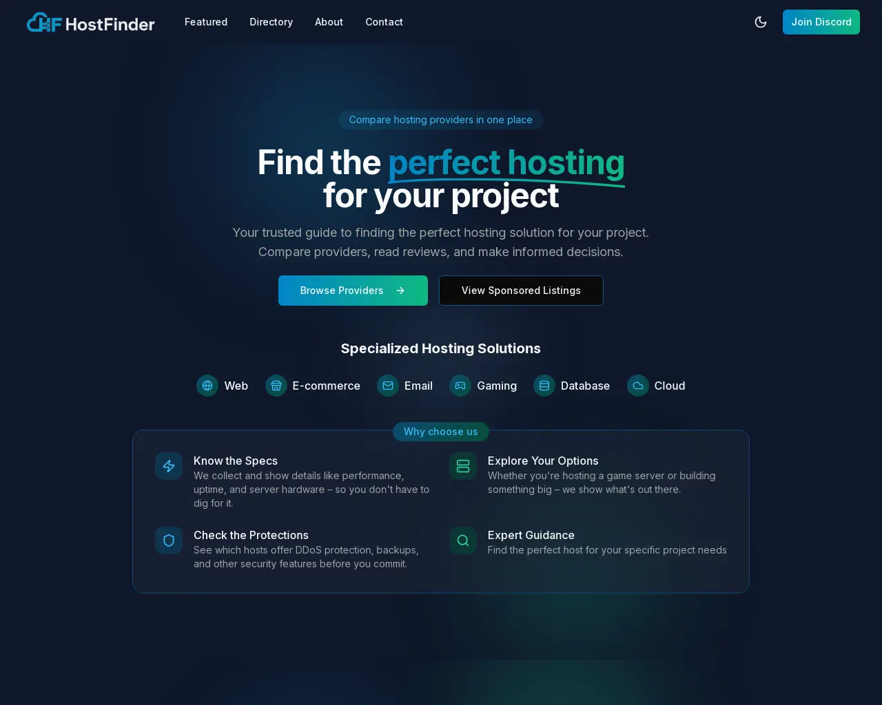 HostFinder - Find best hosting for your website