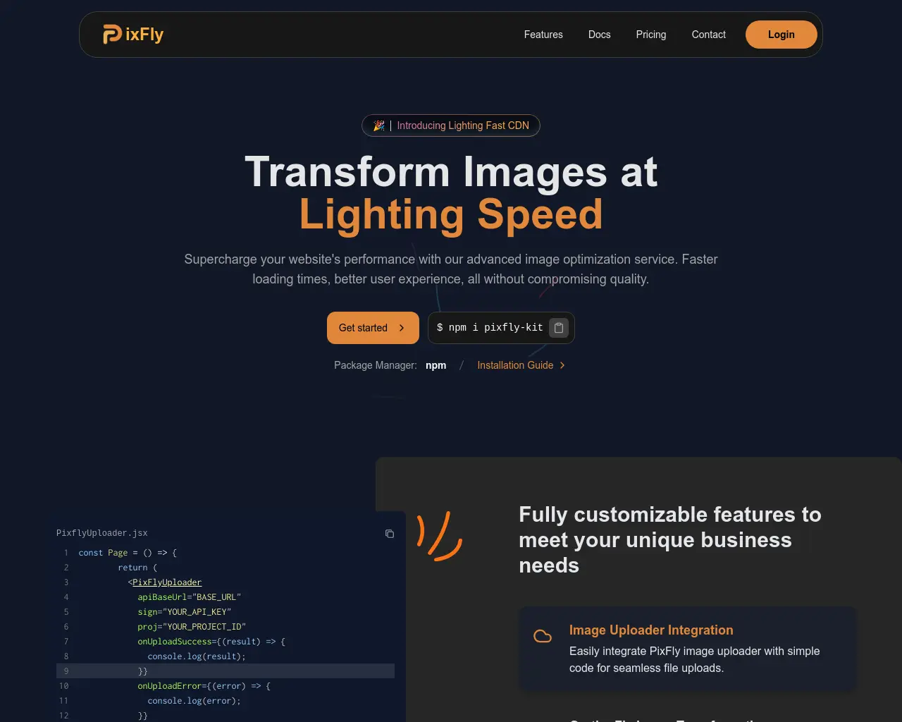PixFly - Image storage and on fly transformation service