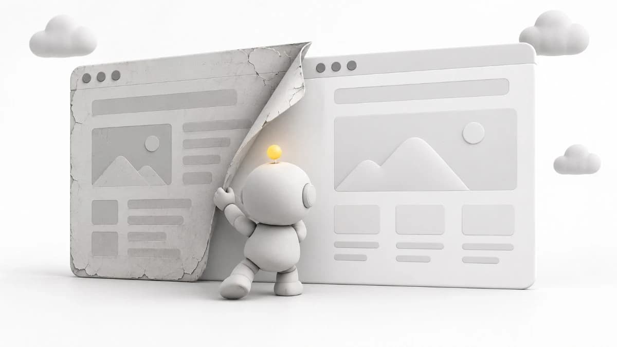 A website interface being reshaped into a sharper version