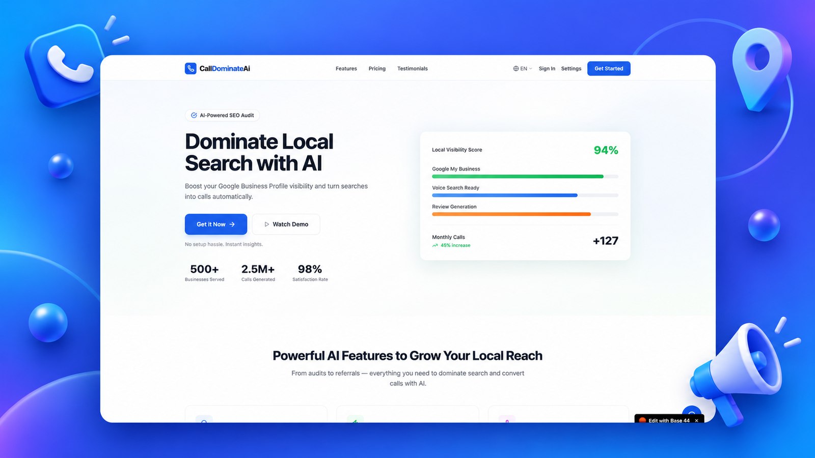 Call Dominate AI website